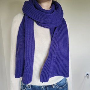Purple Chunky-Knit Wool Scarf